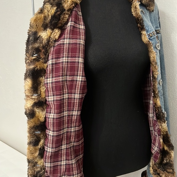 GUC Vintage Parasuco 90’s Denim Jacket with Fur Size S - Picture 7 of 12
